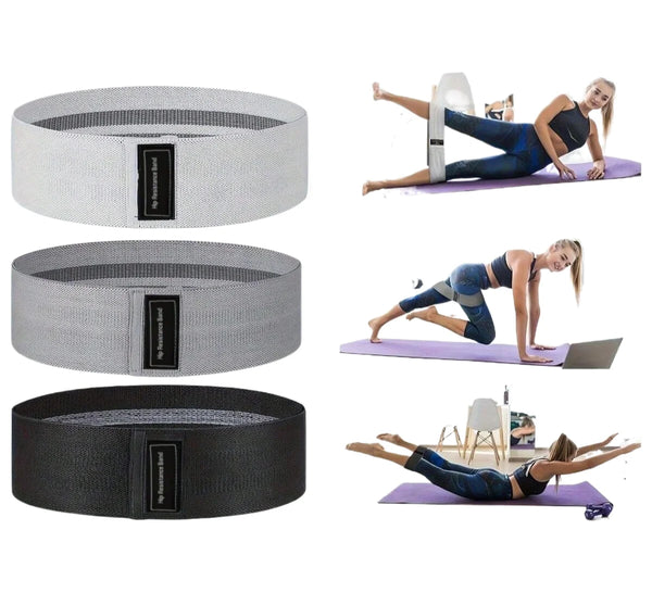 Fasce Elastiche Glutei | Set 3 in Tessuto Antiscivolo