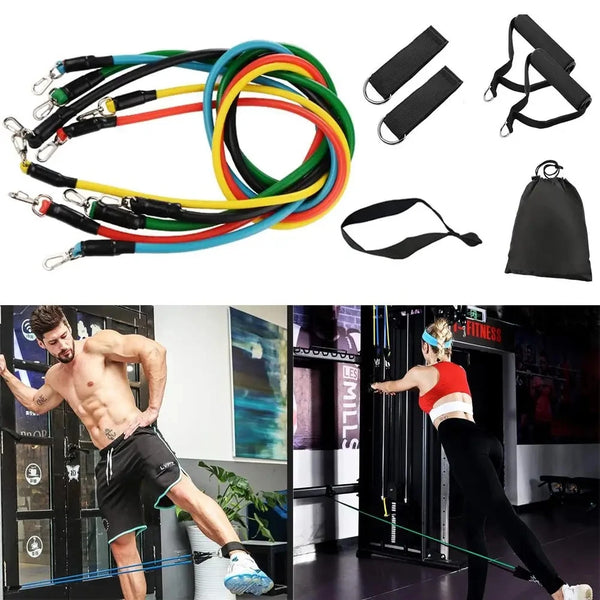 Kit Fasce Elastiche 11 Pezzi | La Palestra in una Borsa